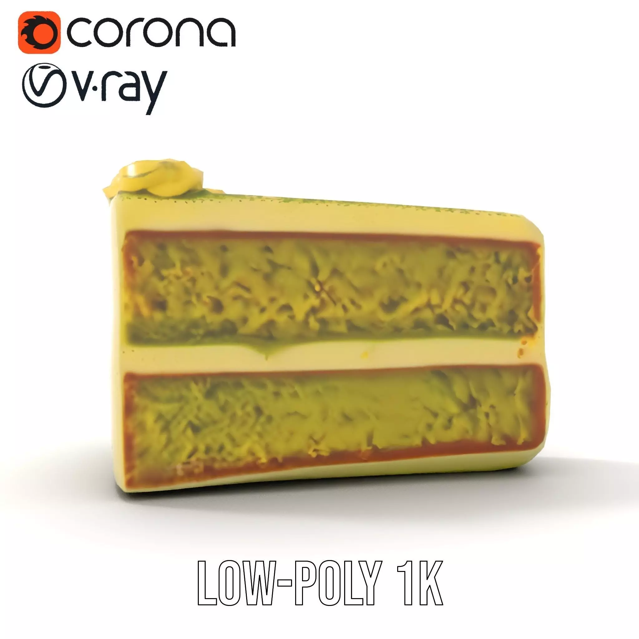 Matcha Cake Slice model pack Low-poly 3D model_24