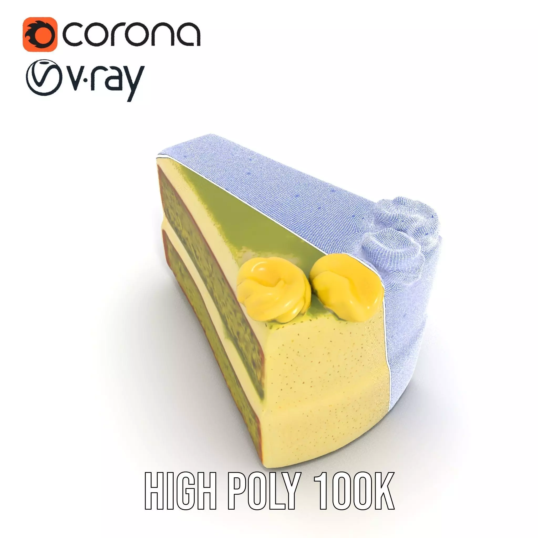 Matcha Cake Slice model pack Low-poly 3D model_35