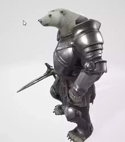 Medieval Armored Bear 3D Model 3D model