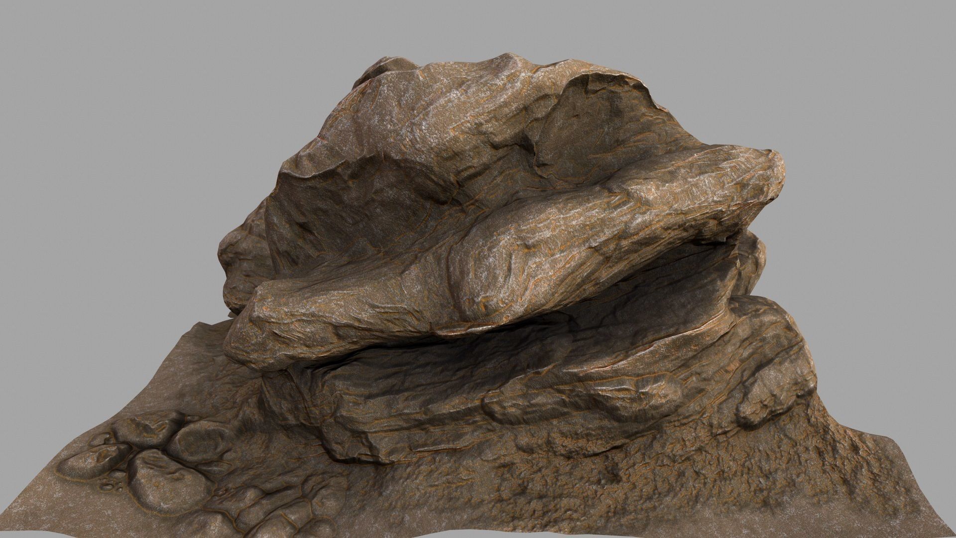 mount rock 3D model_2