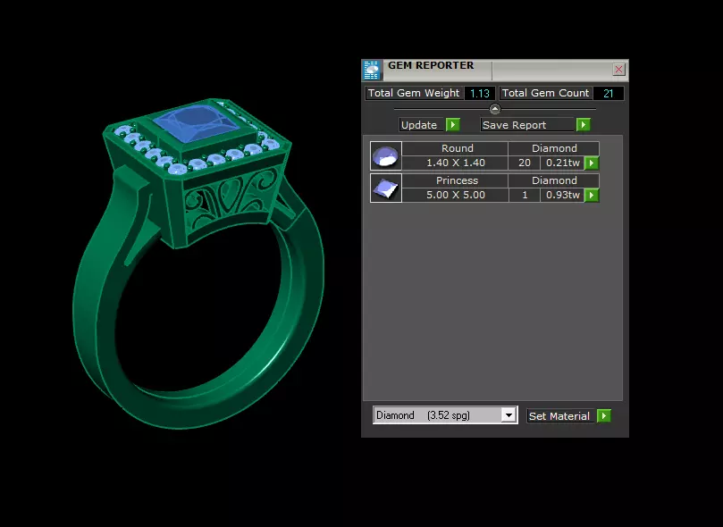 Luxury Gemstone Wedding Rings 3D model 3D print model_5