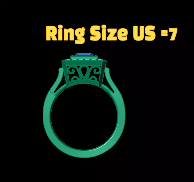 Luxury Gemstone Wedding Rings 3D model 3D print model_7
