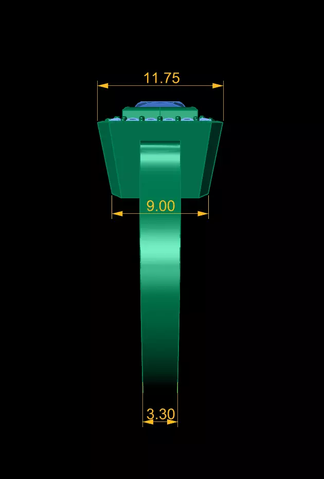 Luxury Gemstone Wedding Rings 3D model 3D print model_4