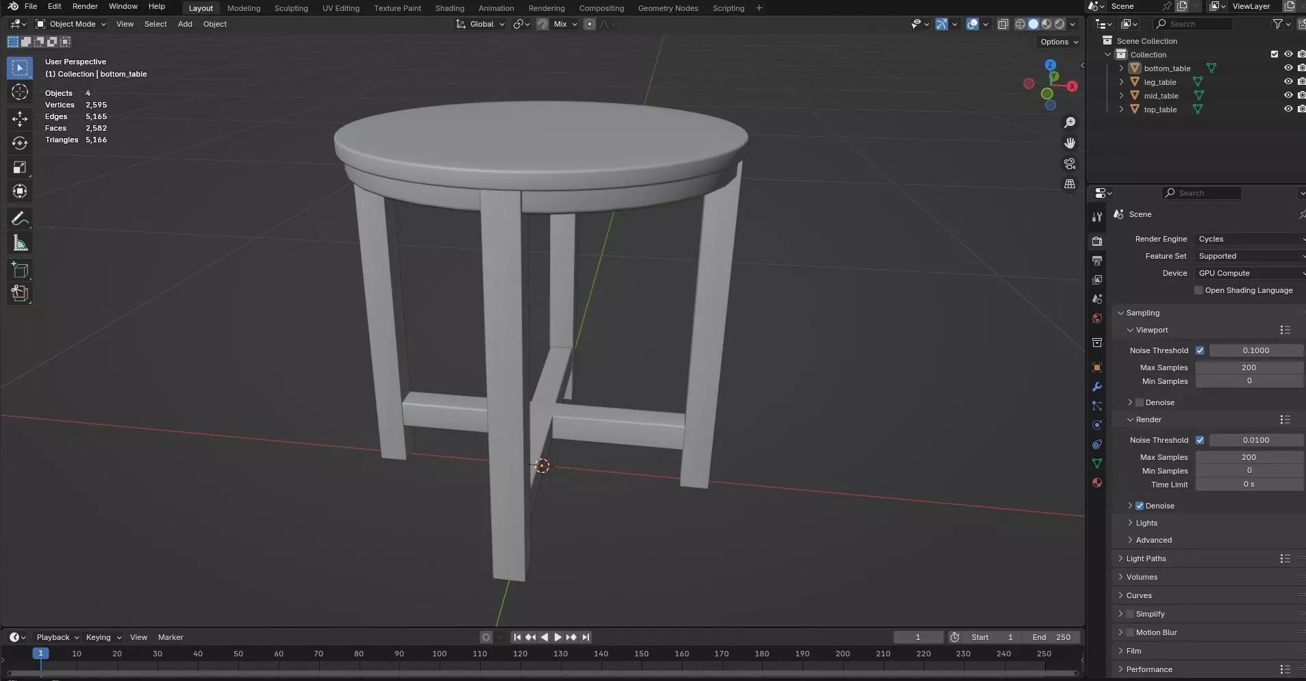 Round Table CG20 3D model_7