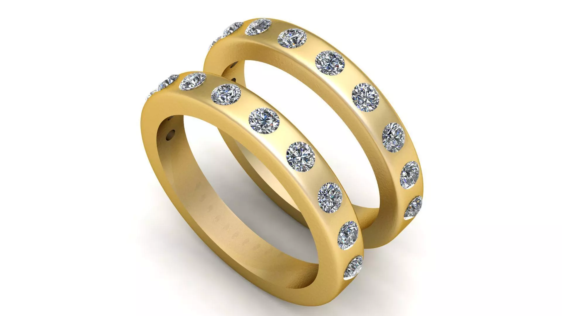 simple gold ring with diamond 3D print model_1