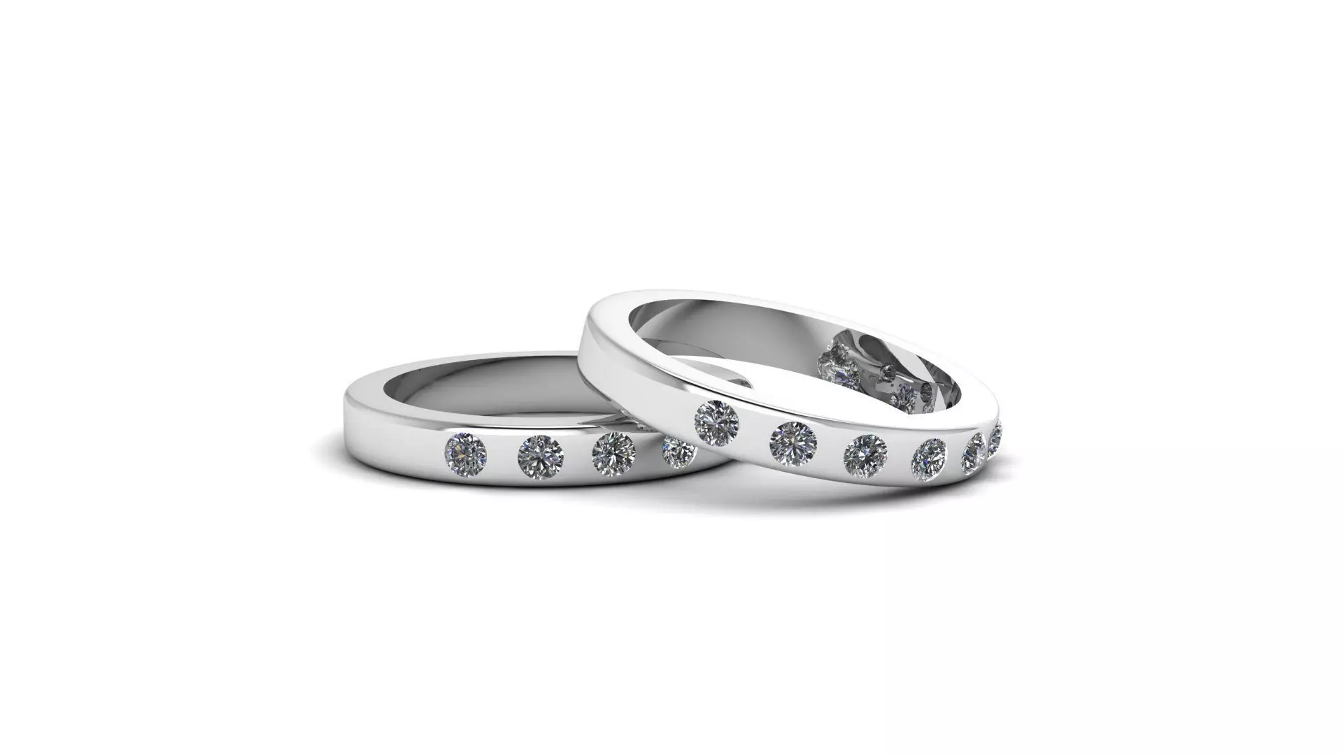 simple gold ring with diamond 3D print model_2