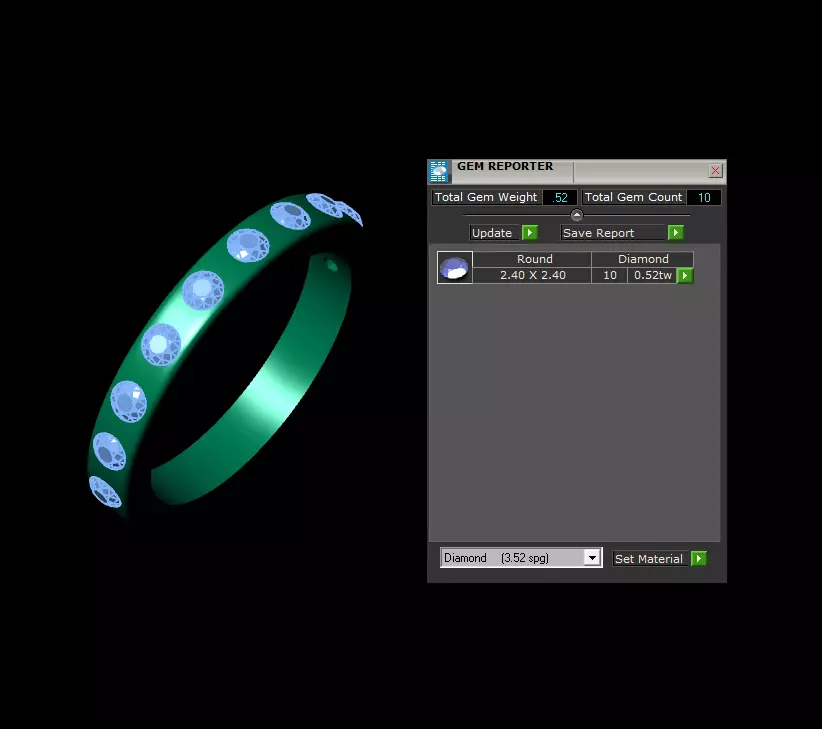 simple gold ring with diamond 3D print model_5