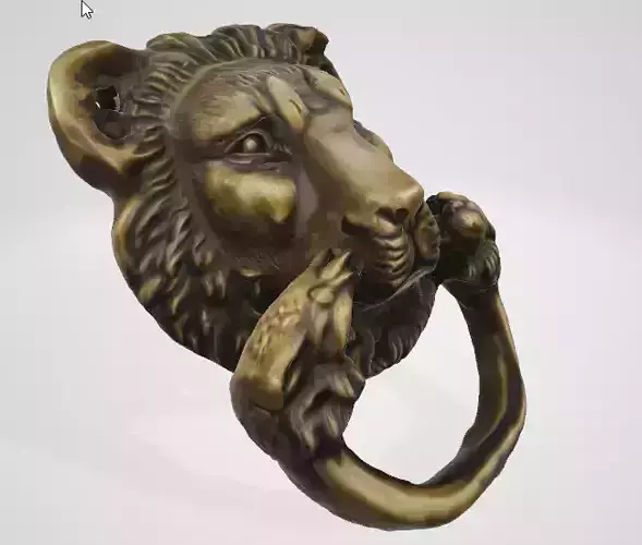 Decorative Golden Lion 3D Model 3D model