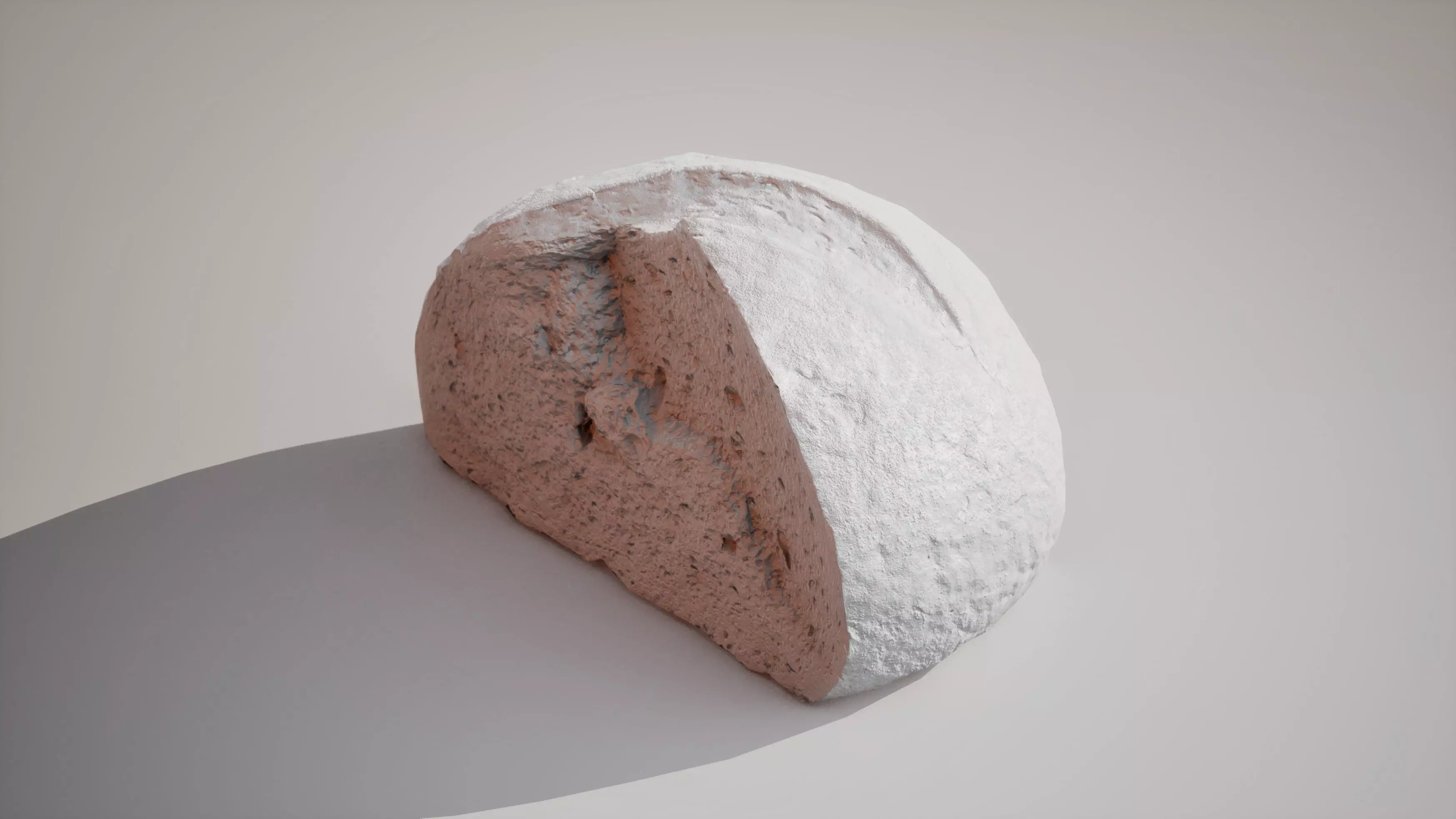 Half of rye bread Game ready model 3K triangles 4K PBR textures Low-poly 3D model_11