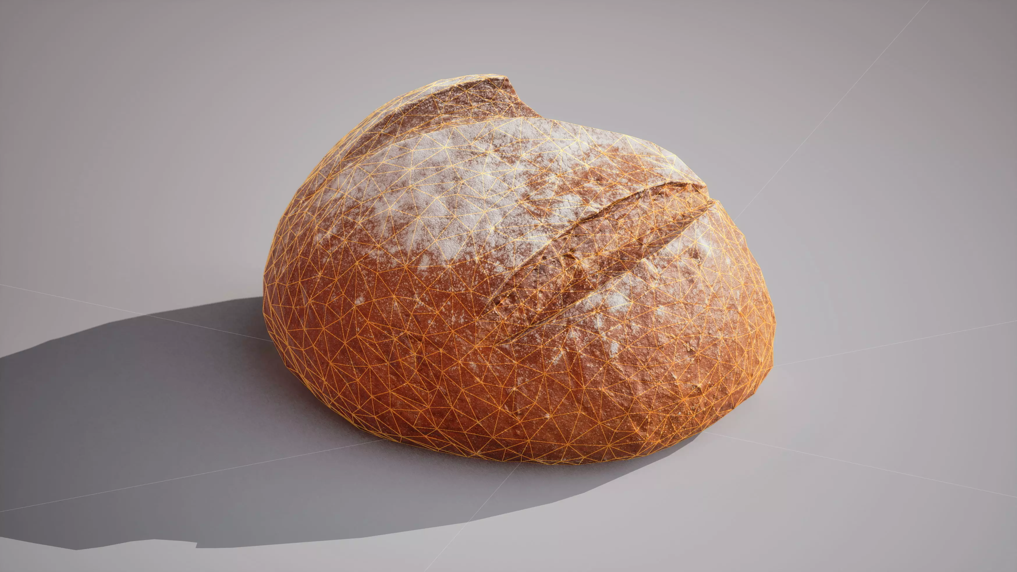 Half of rye bread Game ready model 3K triangles 4K PBR textures Low-poly 3D model_13