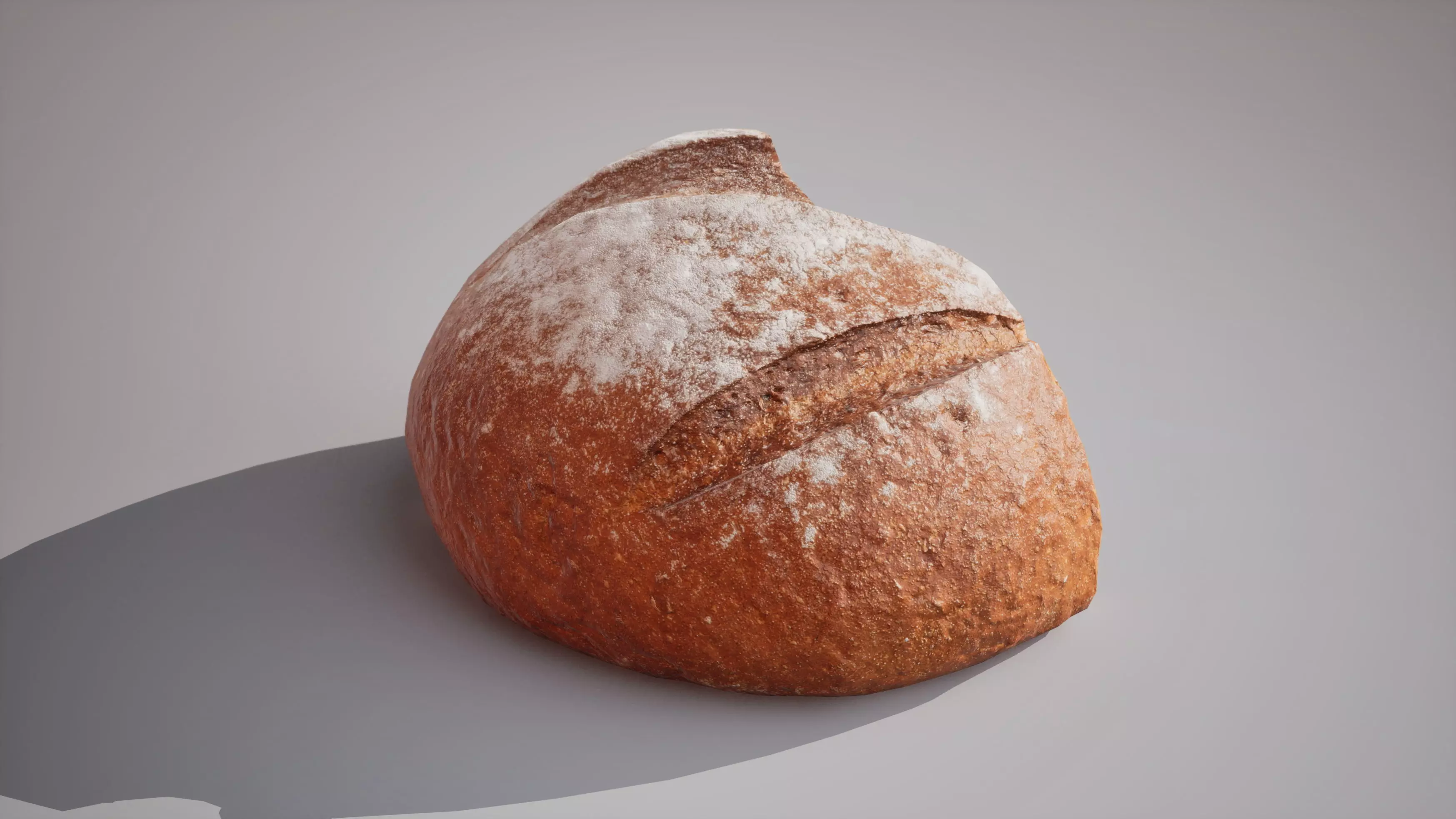 Half of rye bread Game ready model 3K triangles 4K PBR textures Low-poly 3D model_6