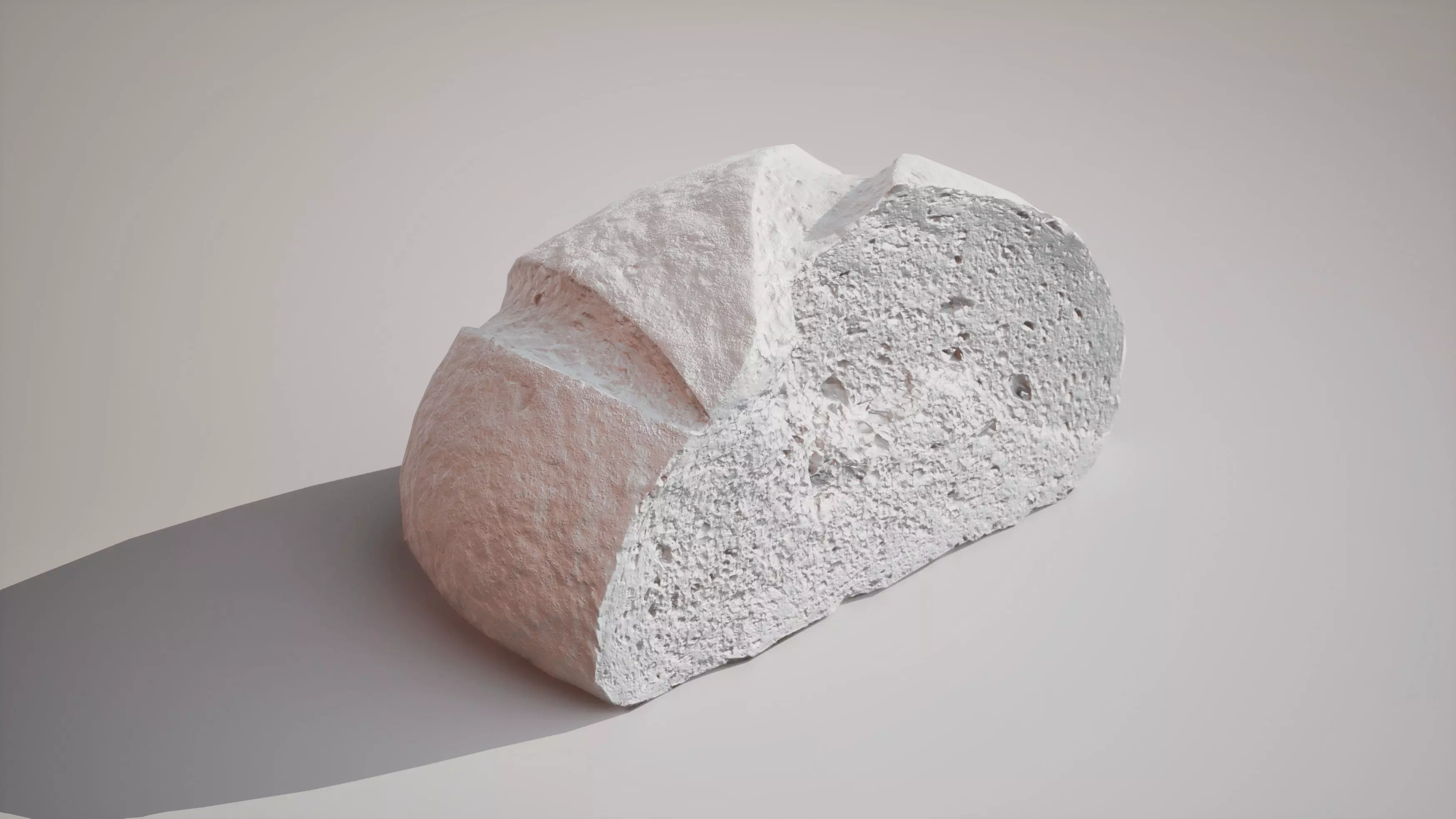 Half of rye bread Game ready model 3K triangles 4K PBR textures Low-poly 3D model_8