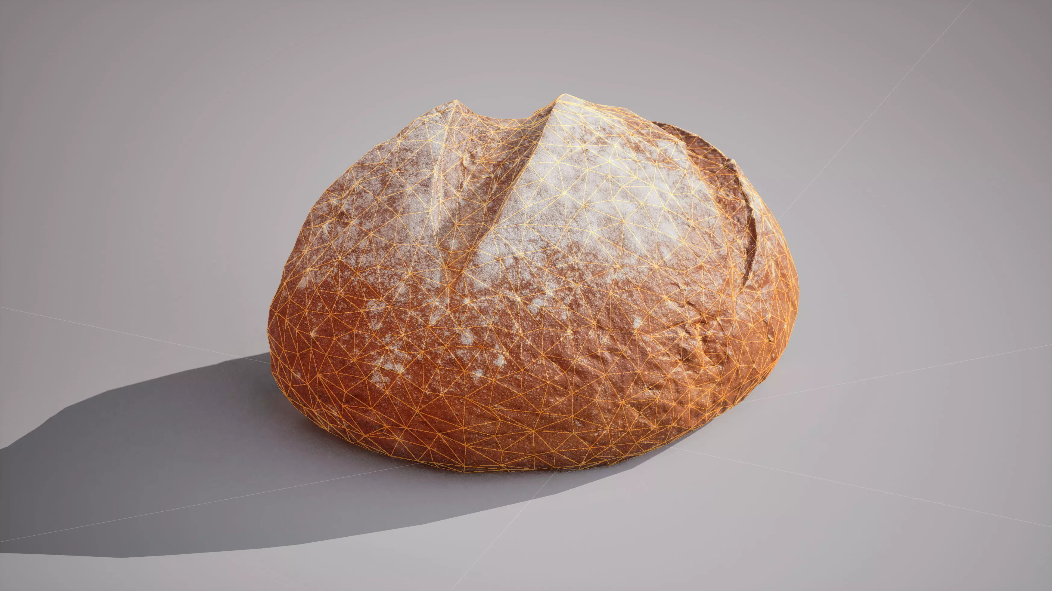 Half of rye bread Game ready model 3K triangles 4K PBR textures Low-poly 3D model_14
