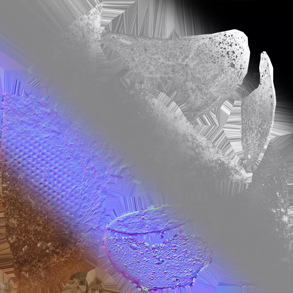 Half of rye bread Game ready model 3K triangles 4K PBR textures Low-poly 3D model_7