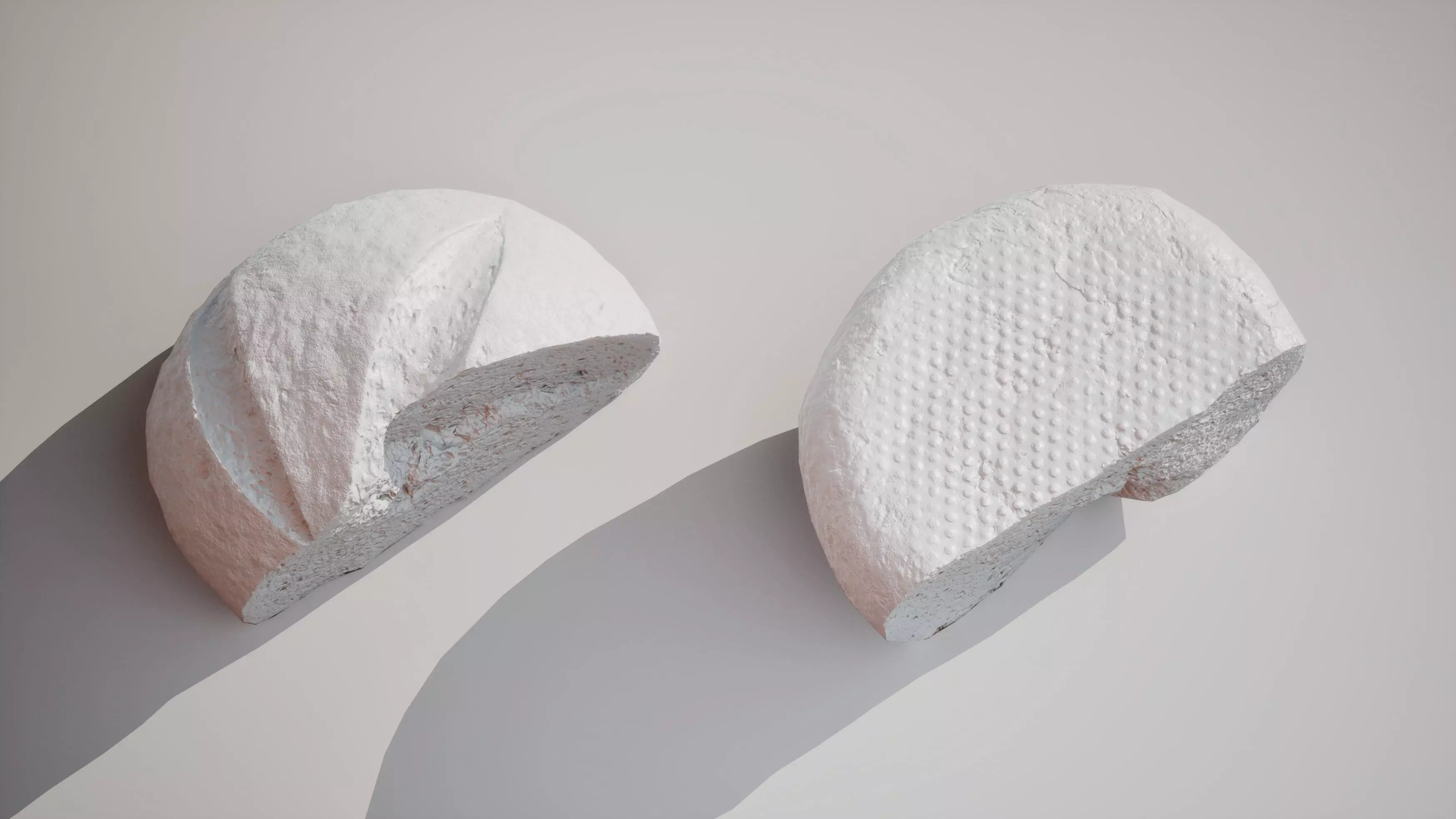 Half of rye bread Game ready model 3K triangles 4K PBR textures Low-poly 3D model_17