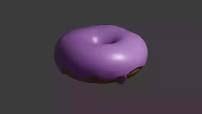A customizable Pink Frosted Donut 3D Model 