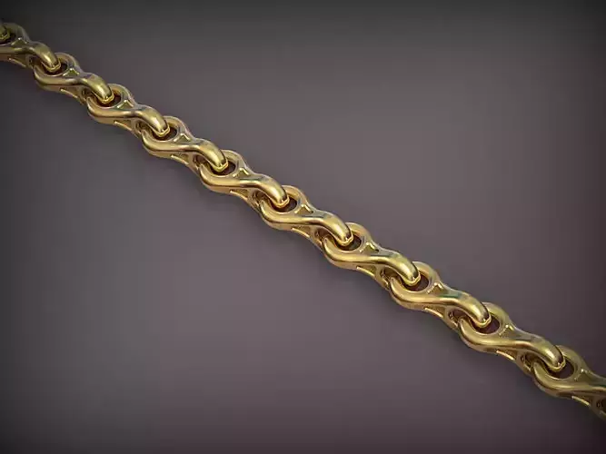 Jewelry chain Gold chain silver chain bracelet 3D print model