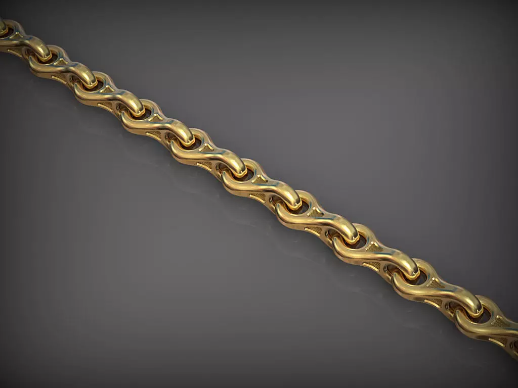 Jewelry chain Gold chain silver chain bracelet 3D print model 3D print model_1