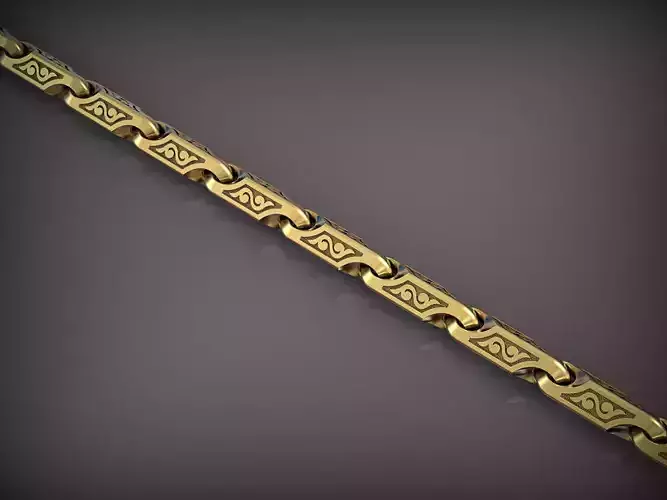 Jewelry chain Gold chain silver chain bracelet 3D print model