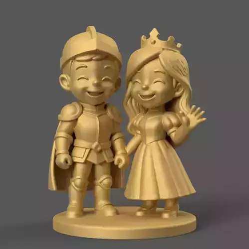 Cute Knight and Princess Couple STL