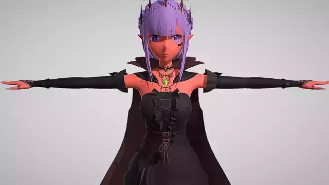 Emilia - Halloween Skin - Re-Zero Infinity  Low-poly 3D model