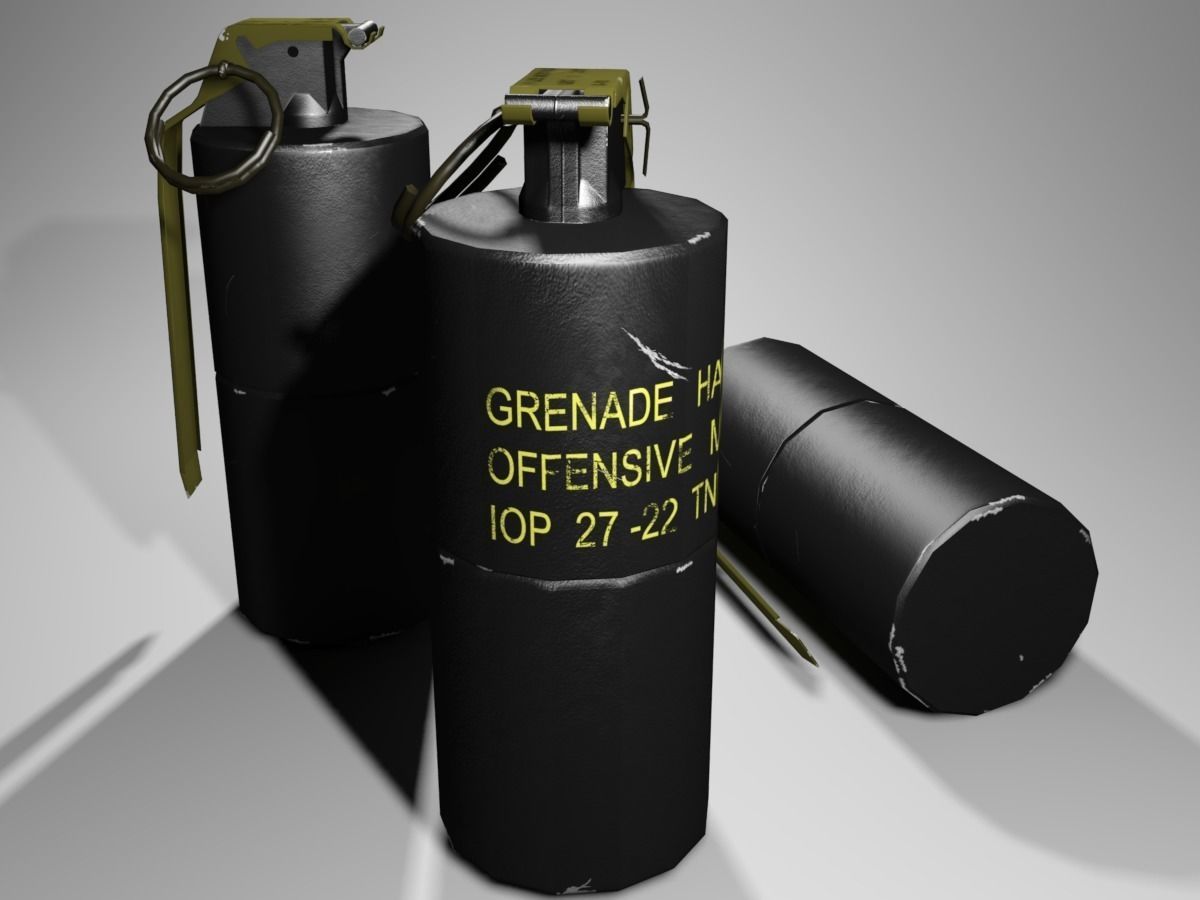 MK3A2 Concussion grenade Low-poly 3D model_0