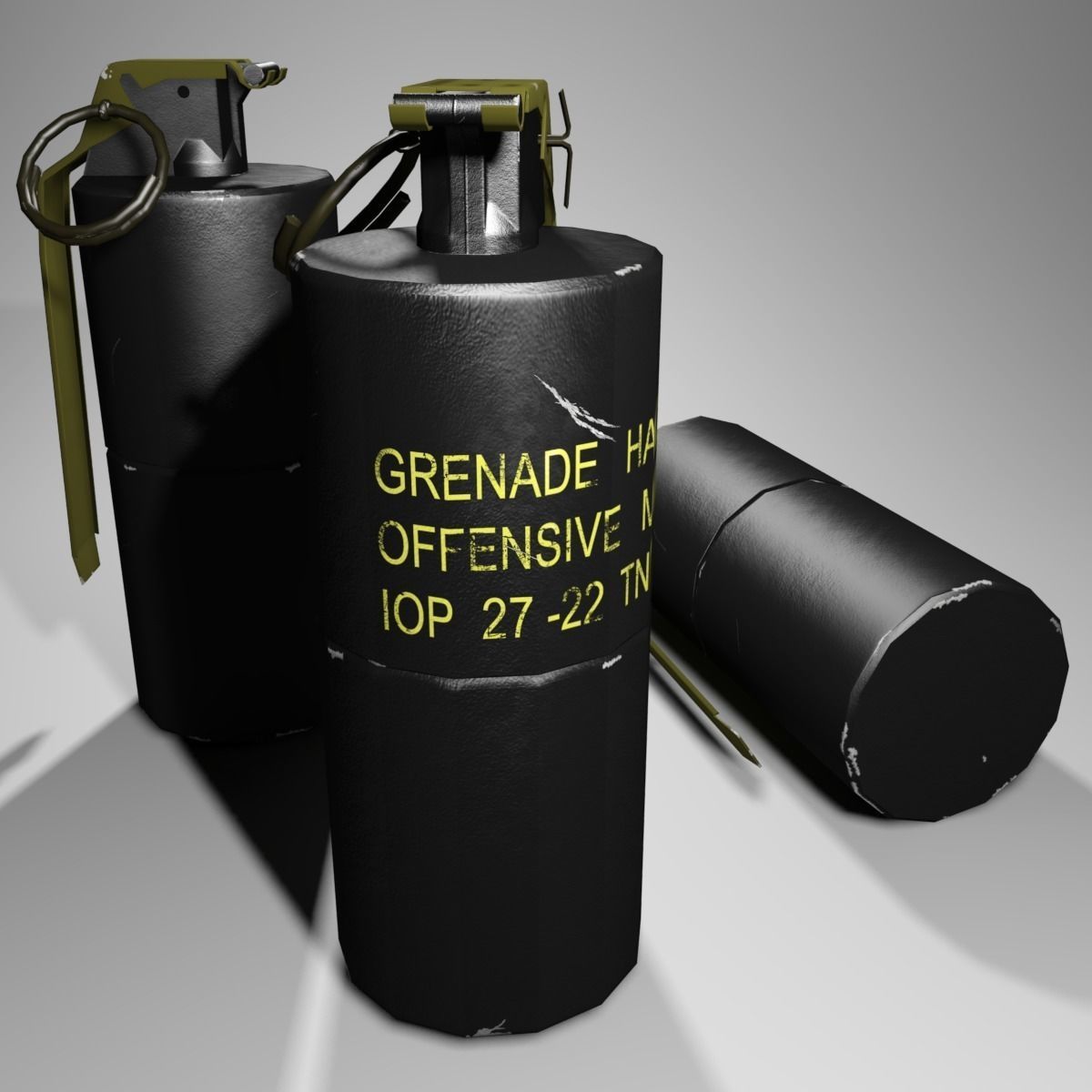 MK3A2 Concussion grenade Low-poly 3D model_1