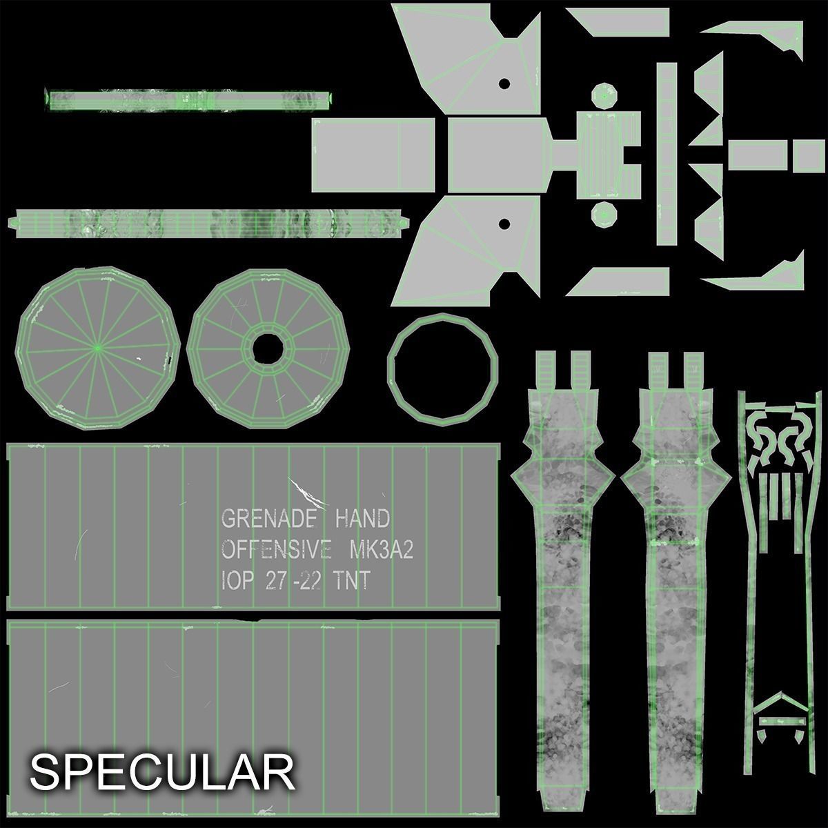 MK3A2 Concussion grenade Low-poly 3D model_22