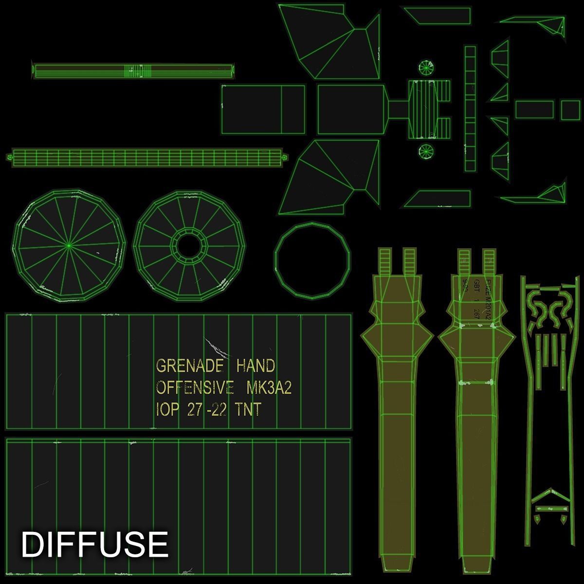 MK3A2 Concussion grenade Low-poly 3D model_20