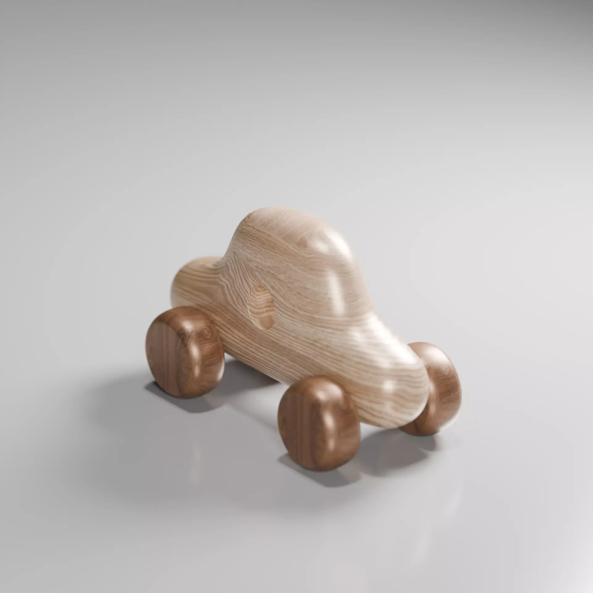 wooden toy car 3D model_1