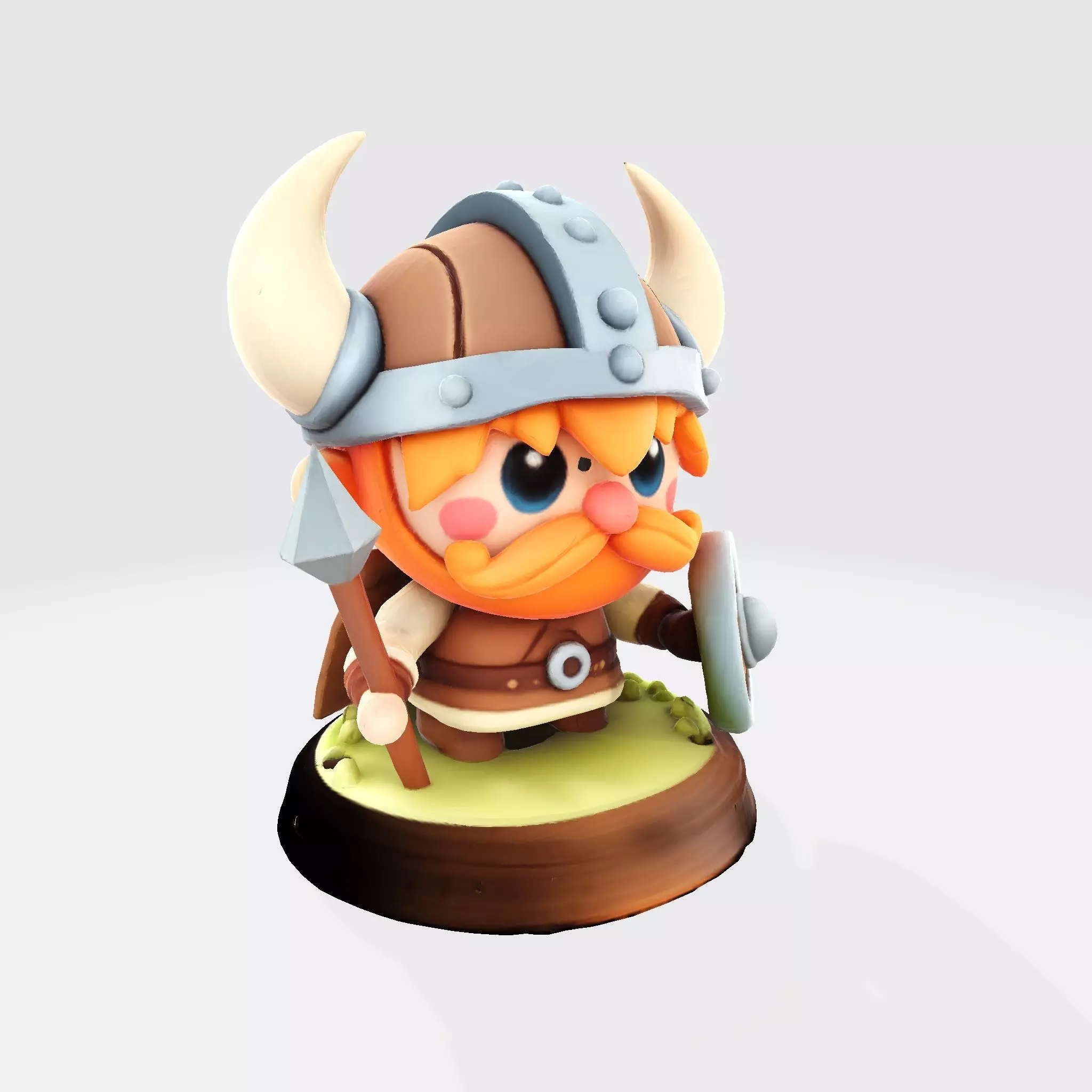 Cute Cartoon Viking Warrior 3D Model - Optimized for 3D Printing 3D print model_1