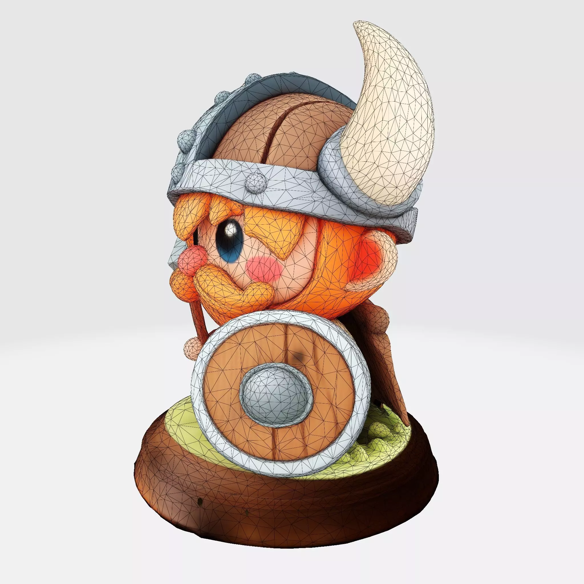 Cute Cartoon Viking Warrior 3D Model - Optimized for 3D Printing 3D print model_6
