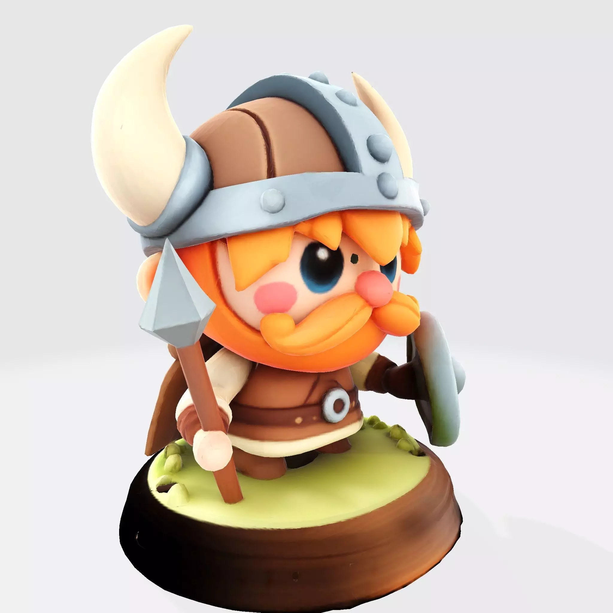 Cute Cartoon Viking Warrior 3D Model - Optimized for 3D Printing 3D print model_3