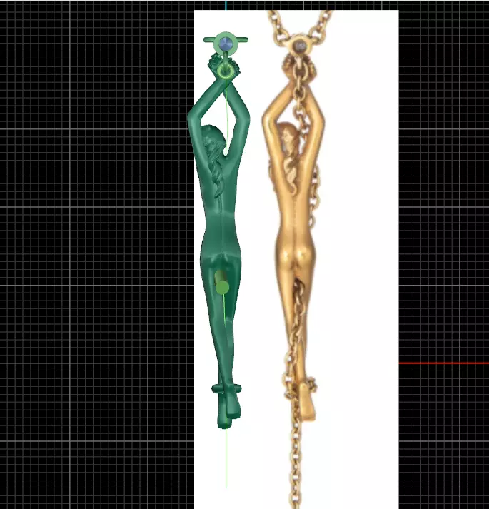 pendent gerl 3D print model_3