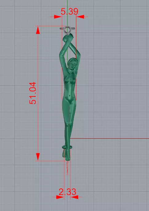 pendent gerl 3D print model_7