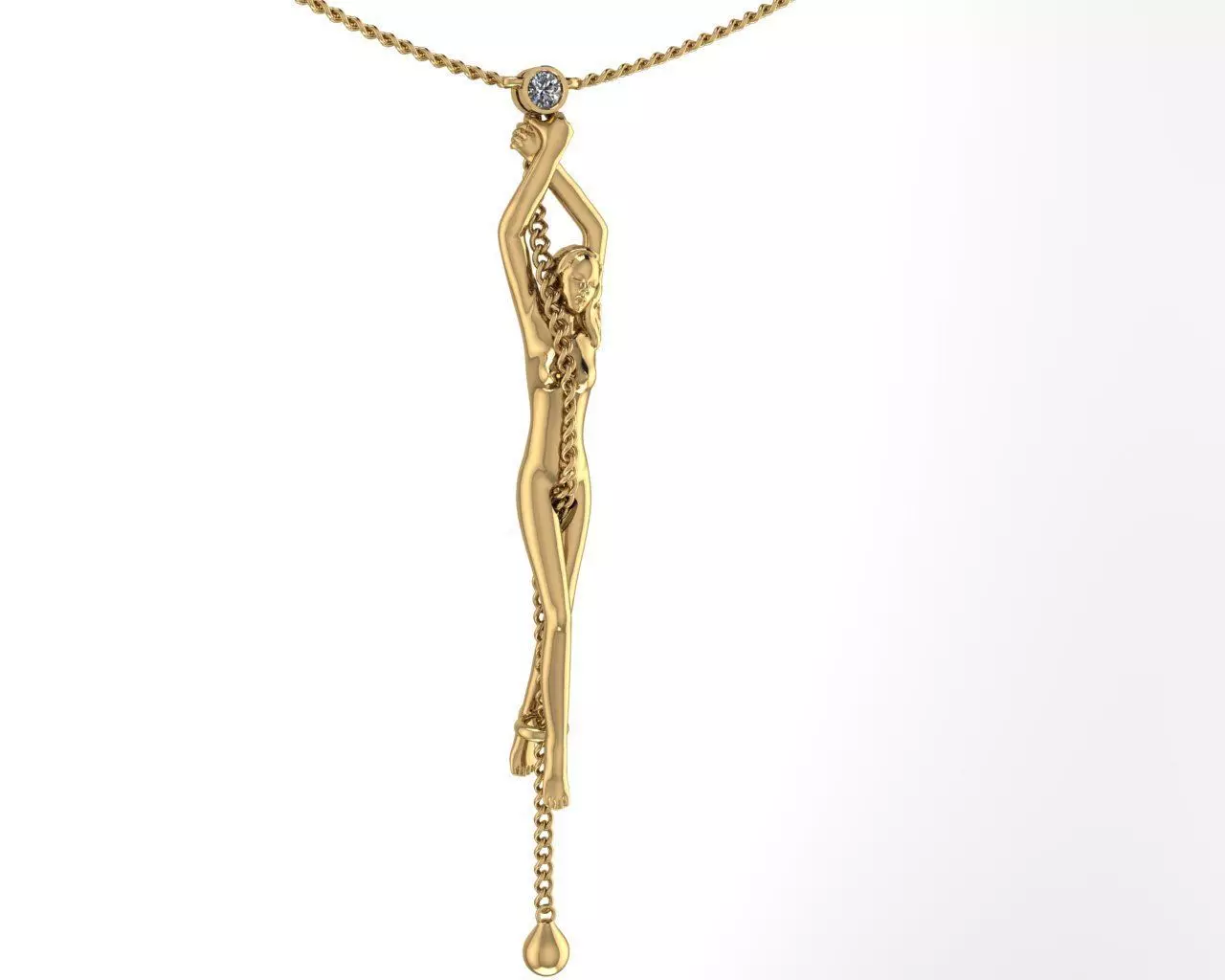 pendent gerl 3D print model_2