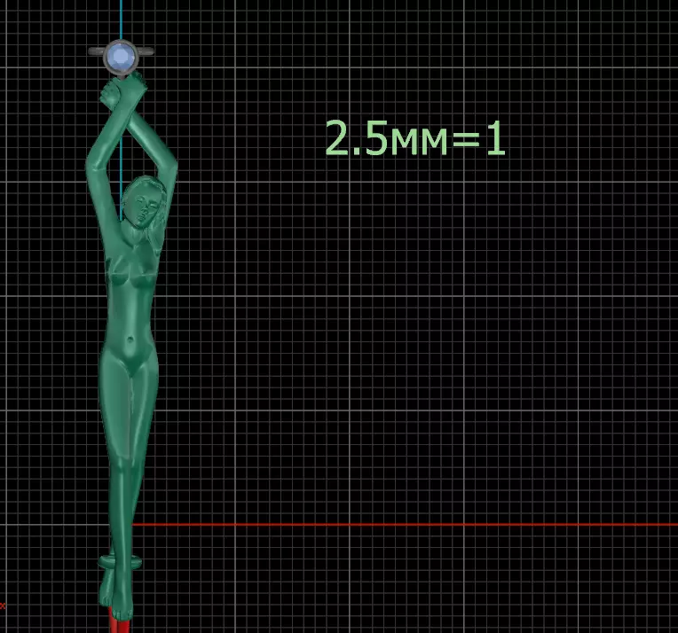 pendent gerl 3D print model_6