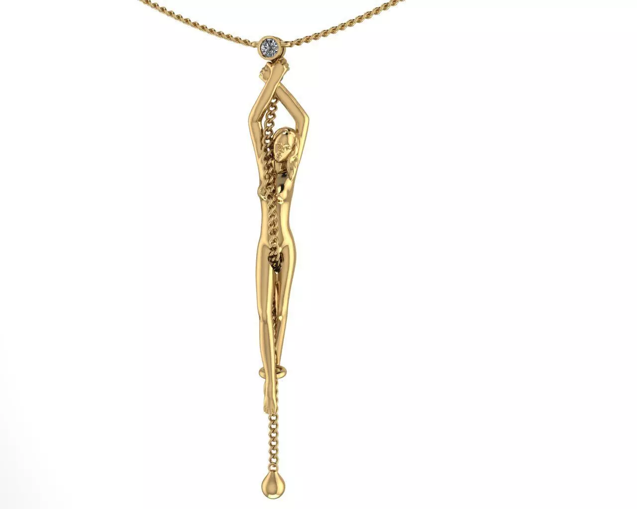 pendent gerl 3D print model_0