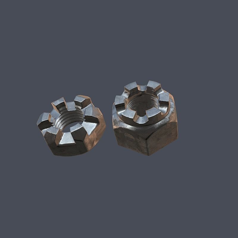 Collection of screws nuts and bolts 3D model_12