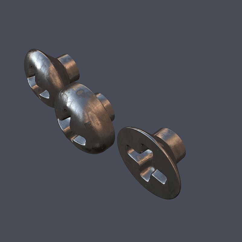 Collection of screws nuts and bolts 3D model_3