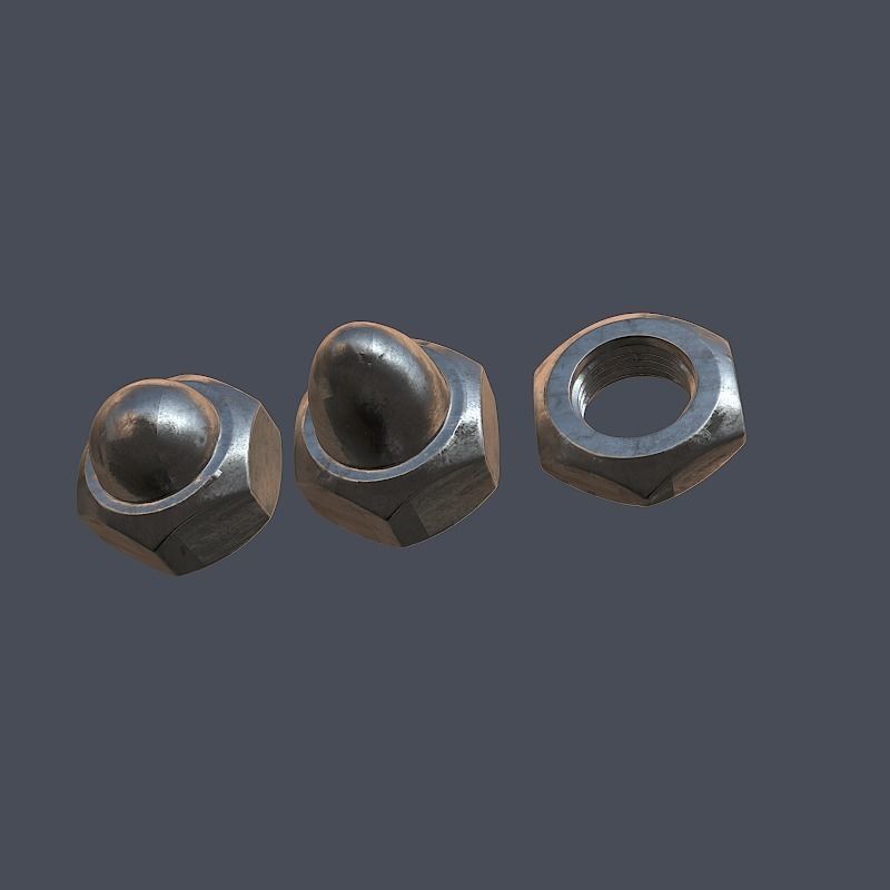 Collection of screws nuts and bolts 3D model_9