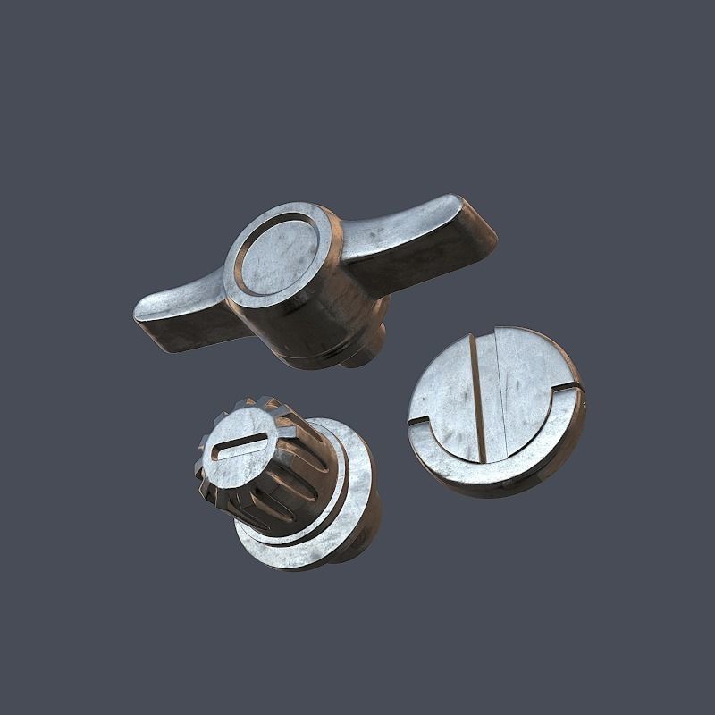 Collection of screws nuts and bolts 3D model_24