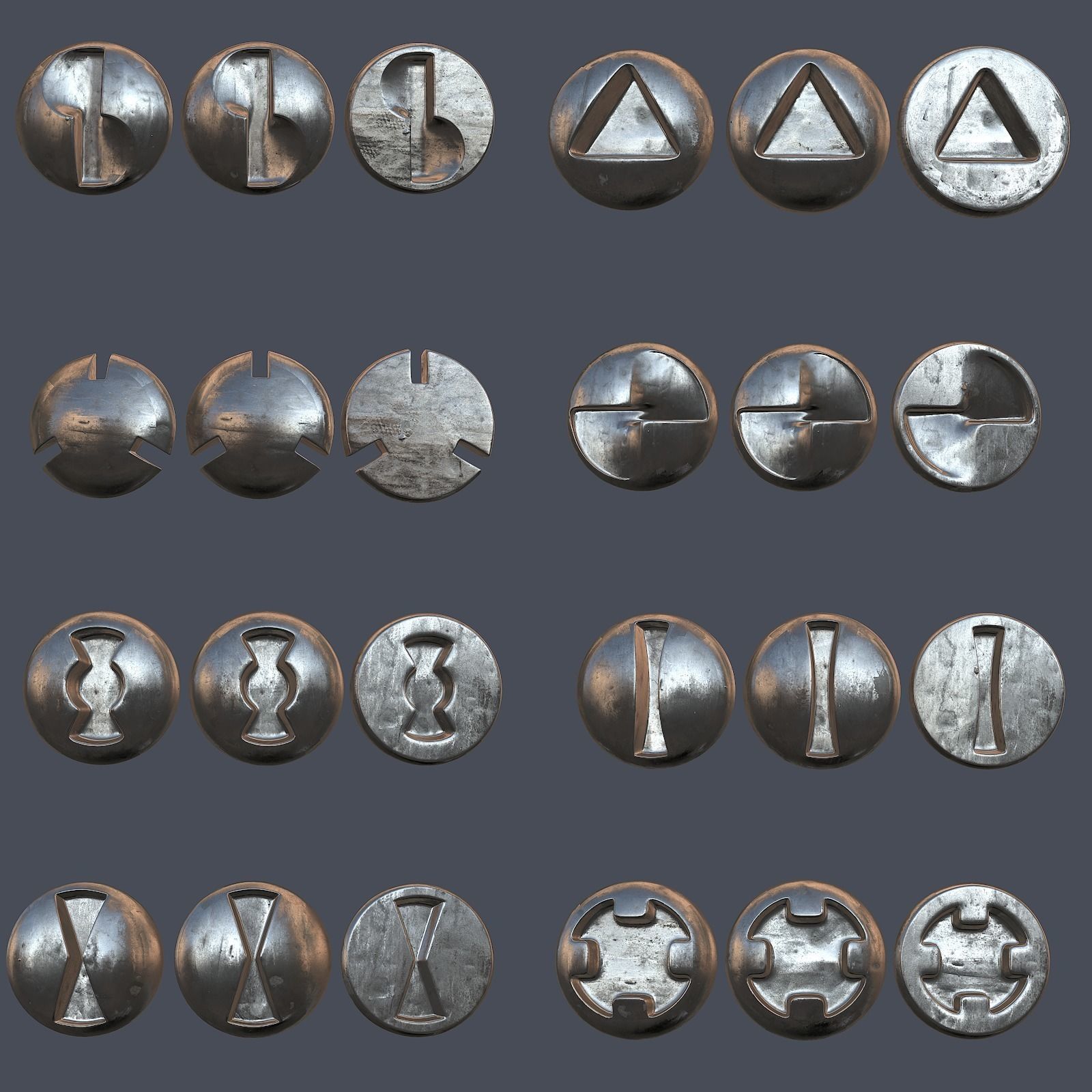 Collection of screws nuts and bolts 3D model_8