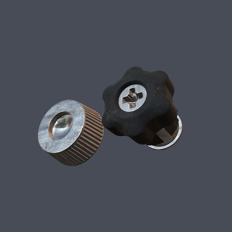 Collection of screws nuts and bolts 3D model_21