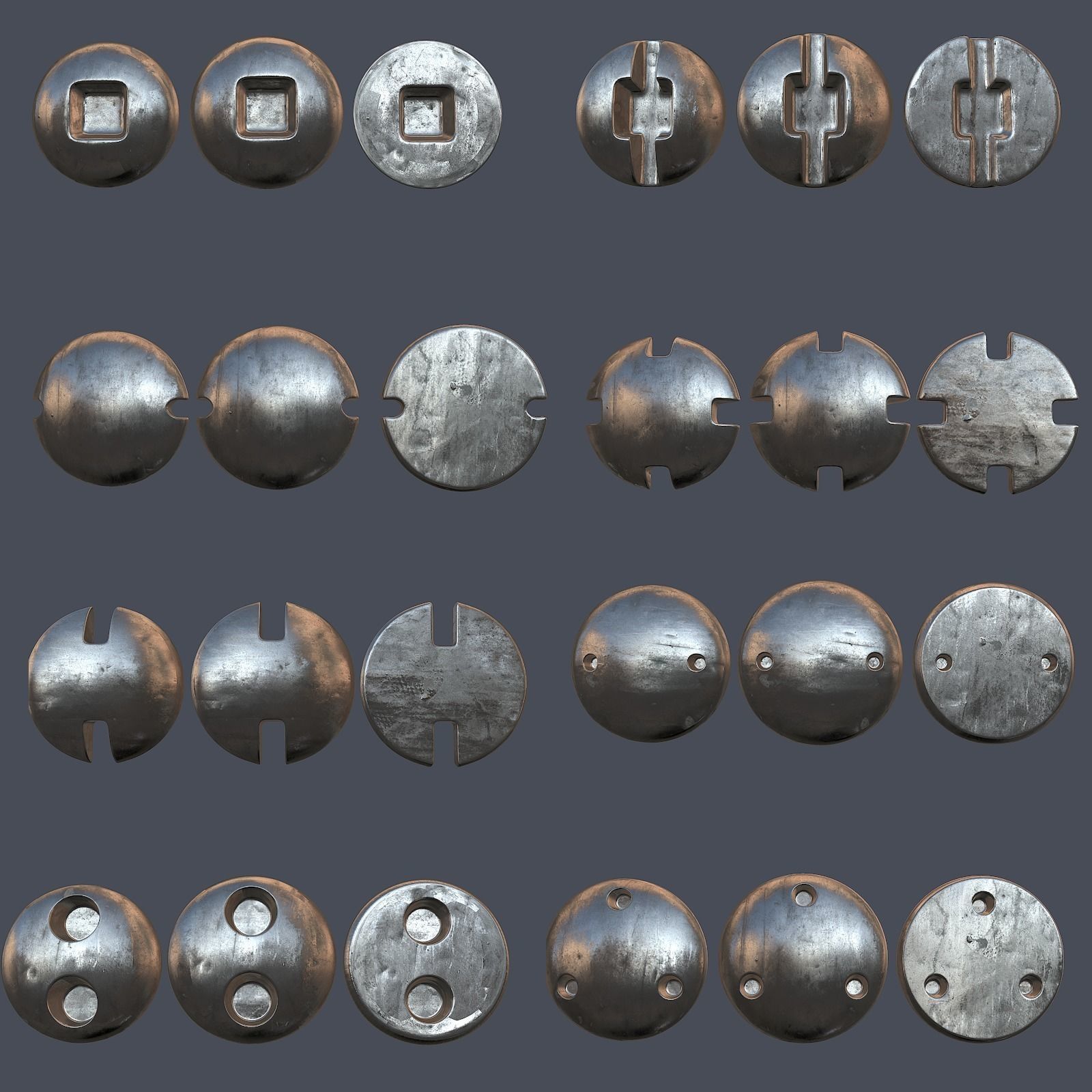 Collection of screws nuts and bolts 3D model_5