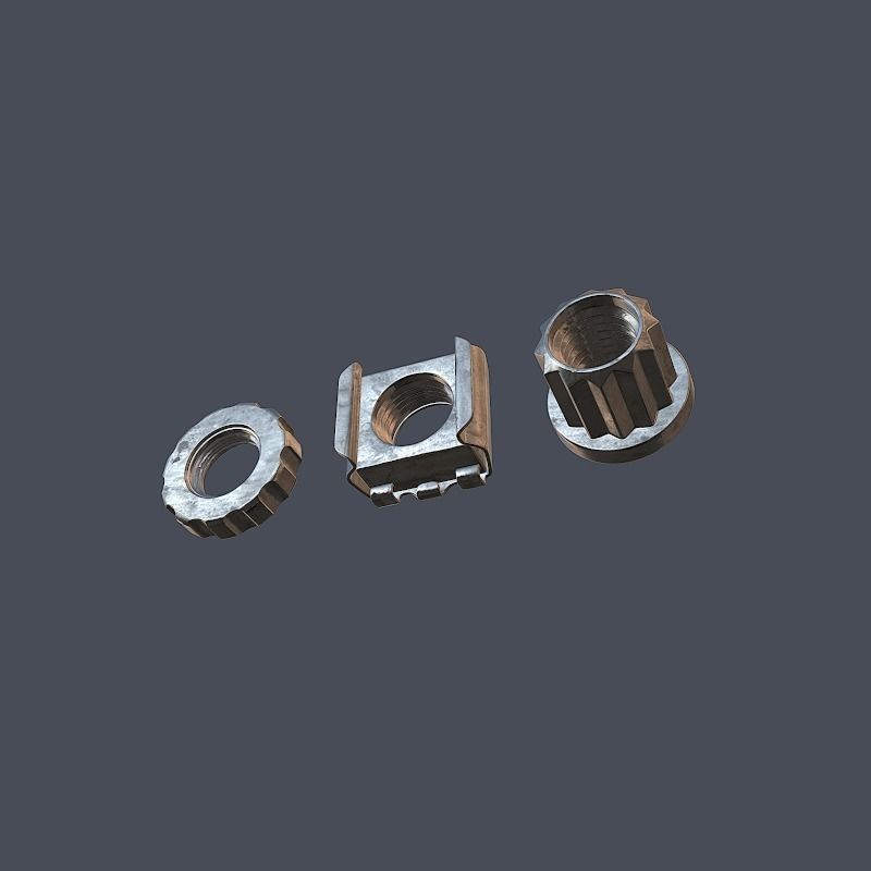 Collection of screws nuts and bolts 3D model_19