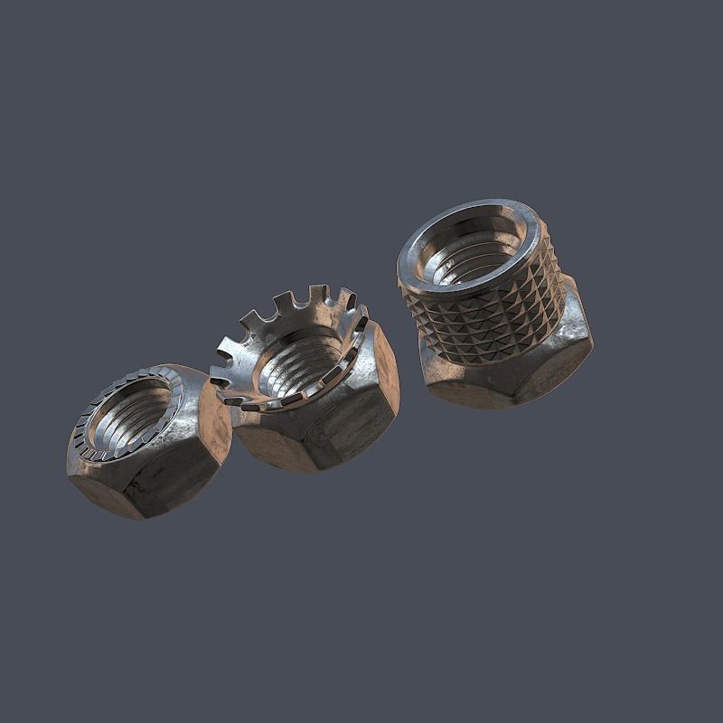 Collection of screws nuts and bolts 3D model_13