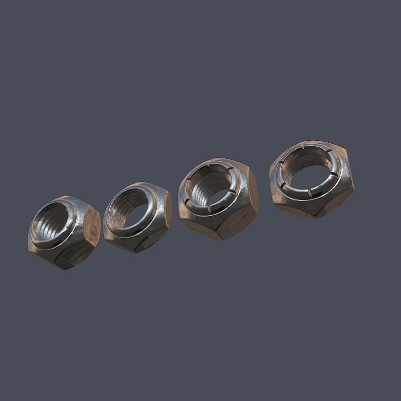 Collection of screws nuts and bolts 3D model_11