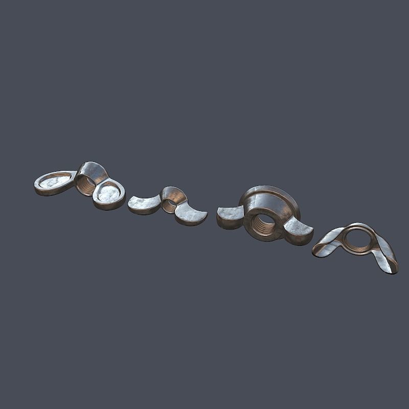 Collection of screws nuts and bolts 3D model_15