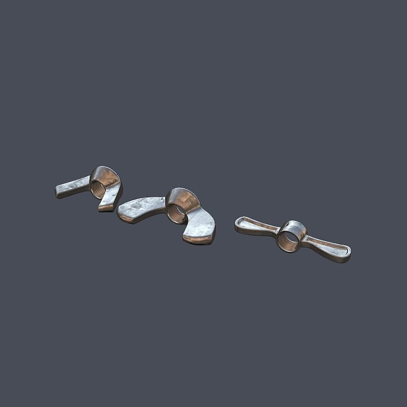 Collection of screws nuts and bolts 3D model_16